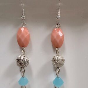 Vintage Silver and Coral Earrings